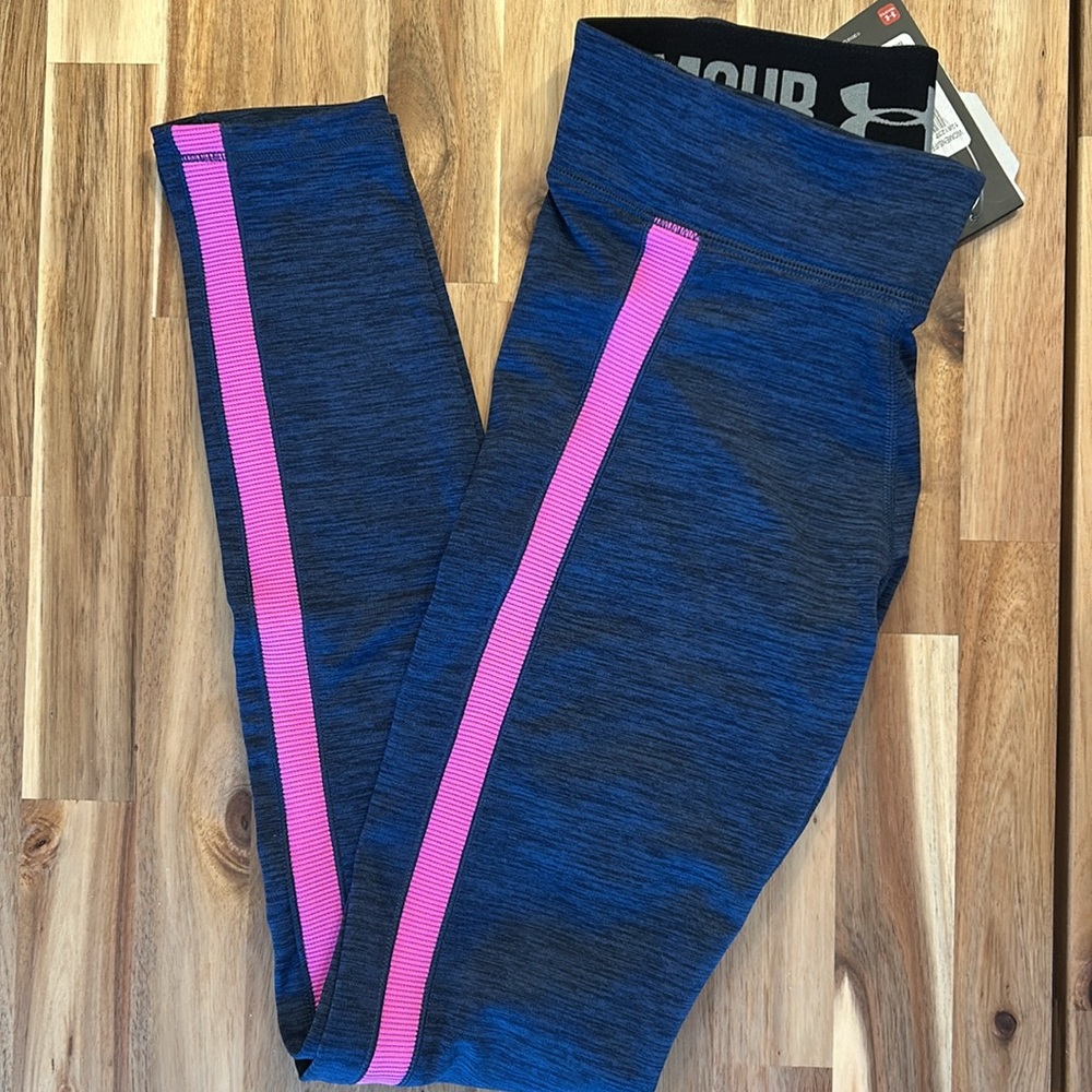Under Armour Leggings Women S Navy Blue Hot Pink Space Dye Cold Gear Pants